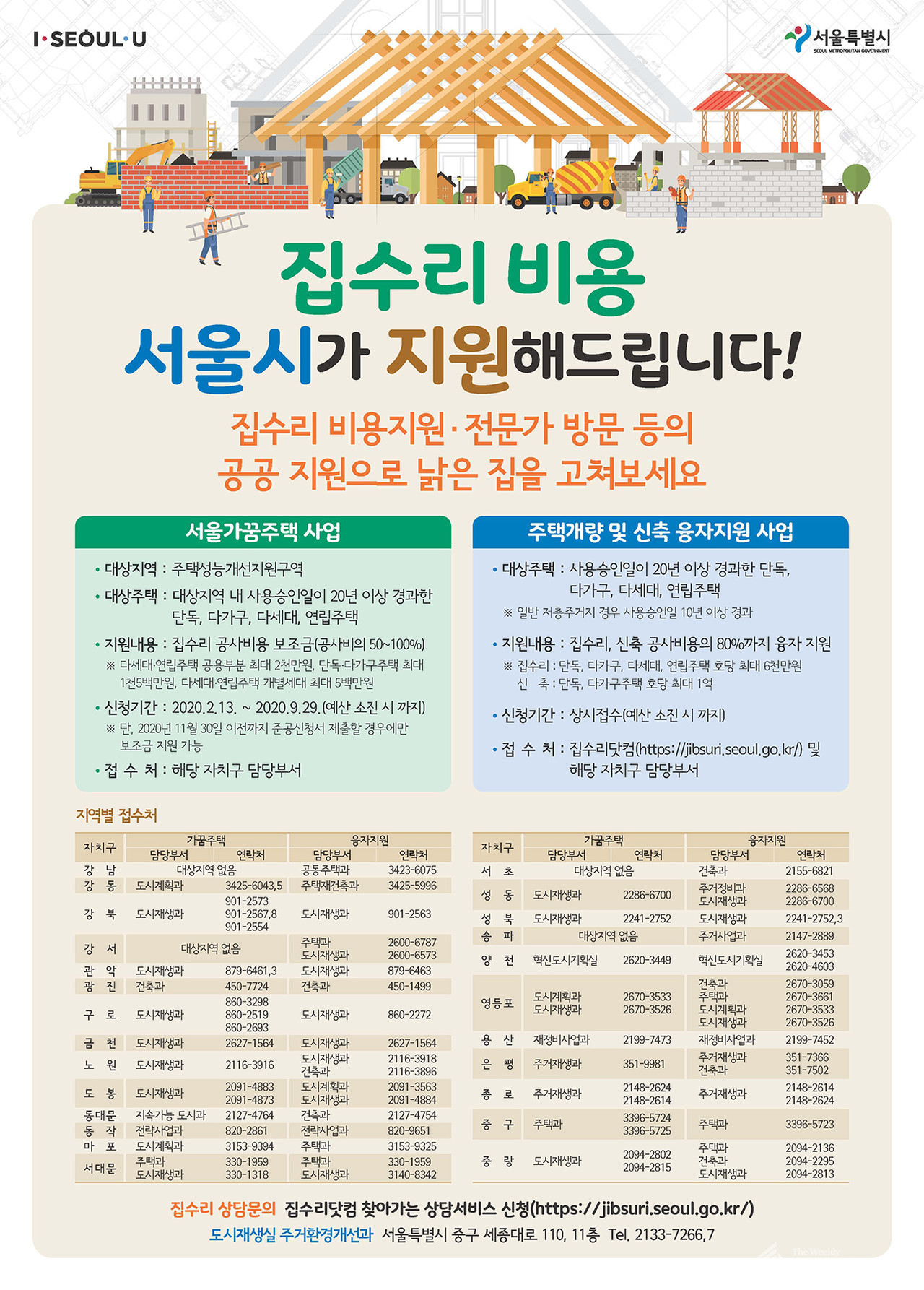 2020년 서울가꿈주택 사업 공모 [포스터=서울시 도시재생지원센터 제공]