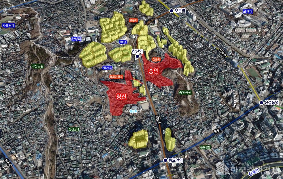 서울 종로구 창신·숭인지역 위치도 [사진=서울시 제공]
