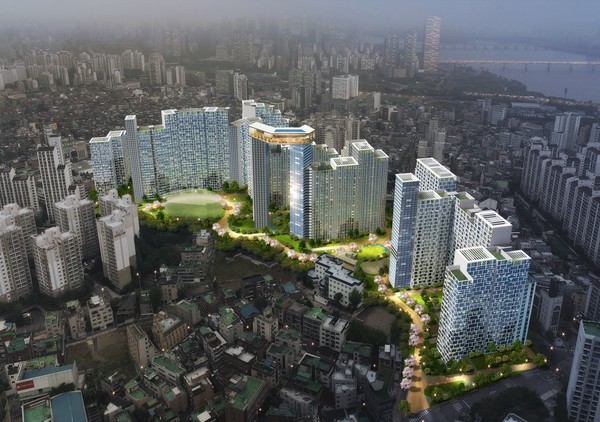 서울 동작구 신동아리버파크가 올 하반기 조합설립을 목표로 리모델링사업을 추진 중이다. 추진위는 리모델링을 통해 최고 29층 높이의 아파트 1,950가구 규모로 다시 짓겠다는 구상이다.[조감도=추진위 제공]