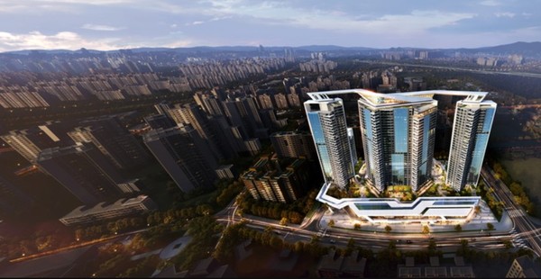 지난 11일 GS건설이 서울 강남구 일원개포한신아파트의 재건축사업 시공권을 확보했다. 이로써 누적수주택이 2조5,000억원을 돌파했다.[조감도=GS건설 제공]
