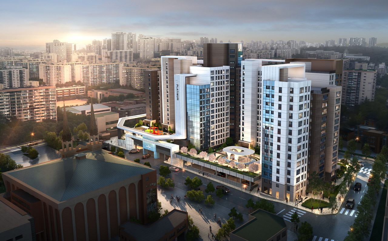 지난 19일 쌍용건설이 서울 강동구 명일현대 리모델링사업을 수주했다. 최고 19층 높이의 아파트 255가구 규모로 재탄생할 전망이다.[조감도=쌍용건설 제공]