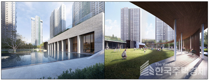 푸르지오 에디션 2023에 담긴 그리너리 스튜디오(좌측)와 그린 스퀘어(우측) [사진=대우건설 제공]
