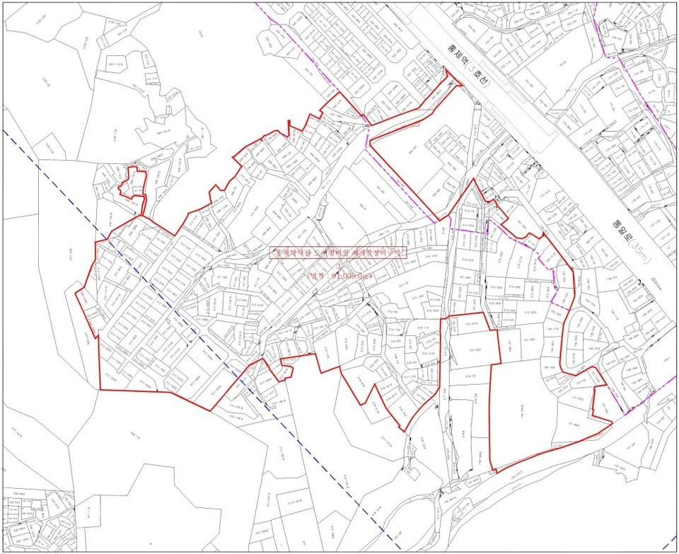 홍제역세권 재개발 행위제한 지형도면 [자료=서대문구]