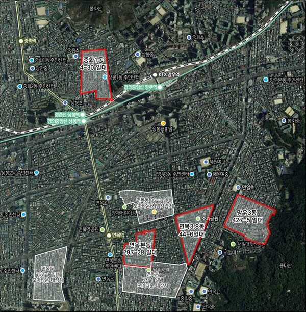 서울 중랑구 중화1동 일대 모아타운 위치도 [자료=서울시]