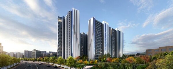 지난 22일 삼성물산이 서울 송파구 가락쌍용2차아파트의 리모델링 시공권을 거머쥐었다. 최고 27층 높이의 아파트 565가규 규모로 다시 지어질 예정이다.[투시도=삼성물산 제공]