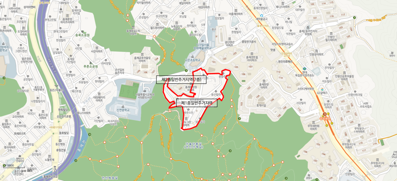 서울 서대문구 홍제동 일대 모아타운 대상지 위치도 [사진=서울시]