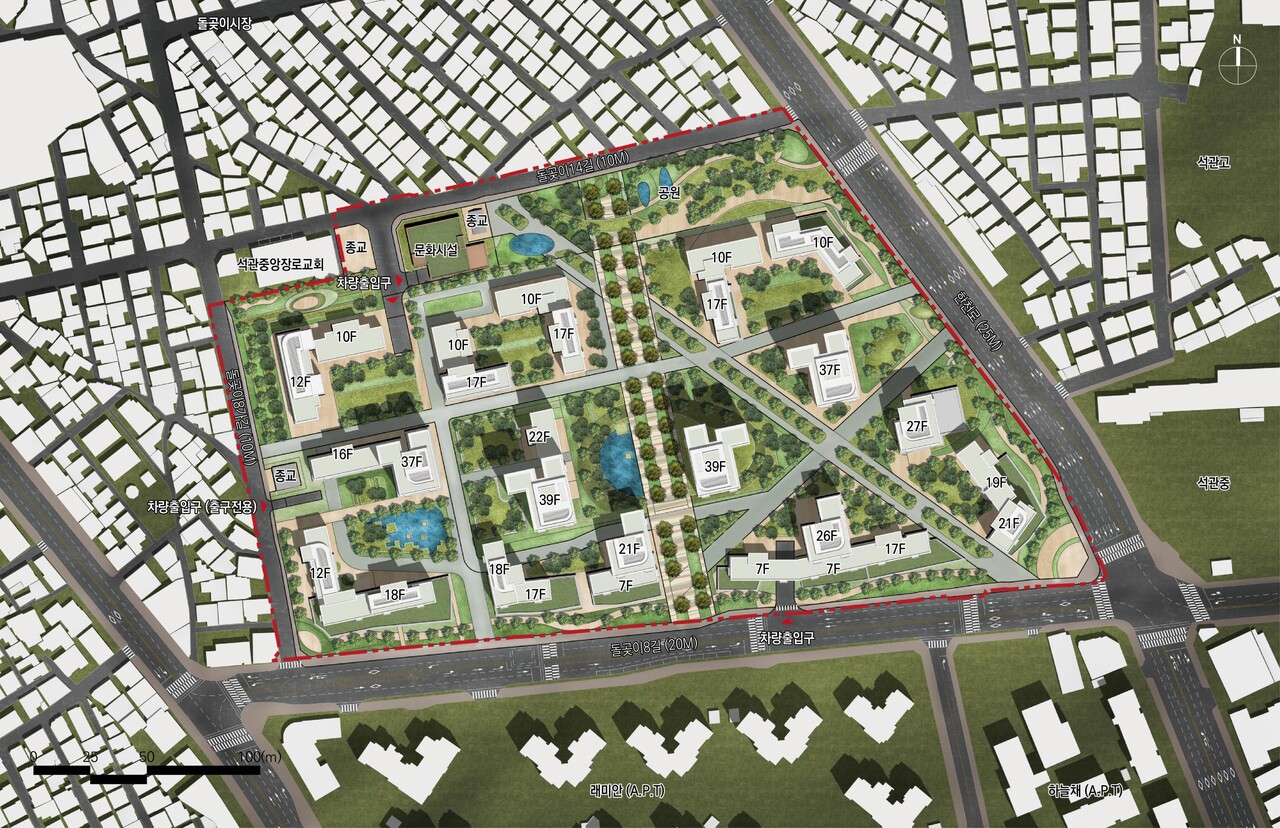서울 성북구 석관동 62-1 일대 신통기획 재개발 건축배치(안) [자료=서울시]