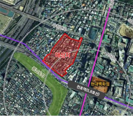 서울 강동구 천호동 461-31번지 일대 [위치도=공고문 일부]