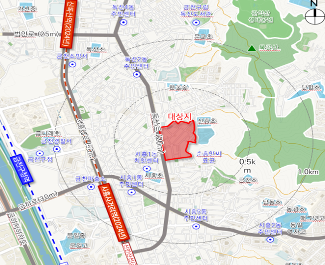서울 금천구 시흥4동 810번지 일대 위치도 [사진=서울시청]