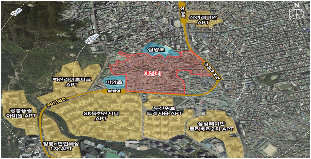 미아동 791-2882번지 일대 재개발 위치도 [자료=강북구]