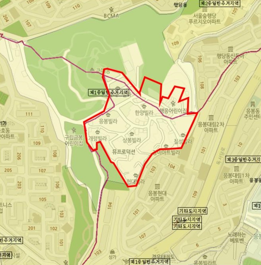 서울 성동구 응봉동 265번지 일대 [위치도=서울시 제공]