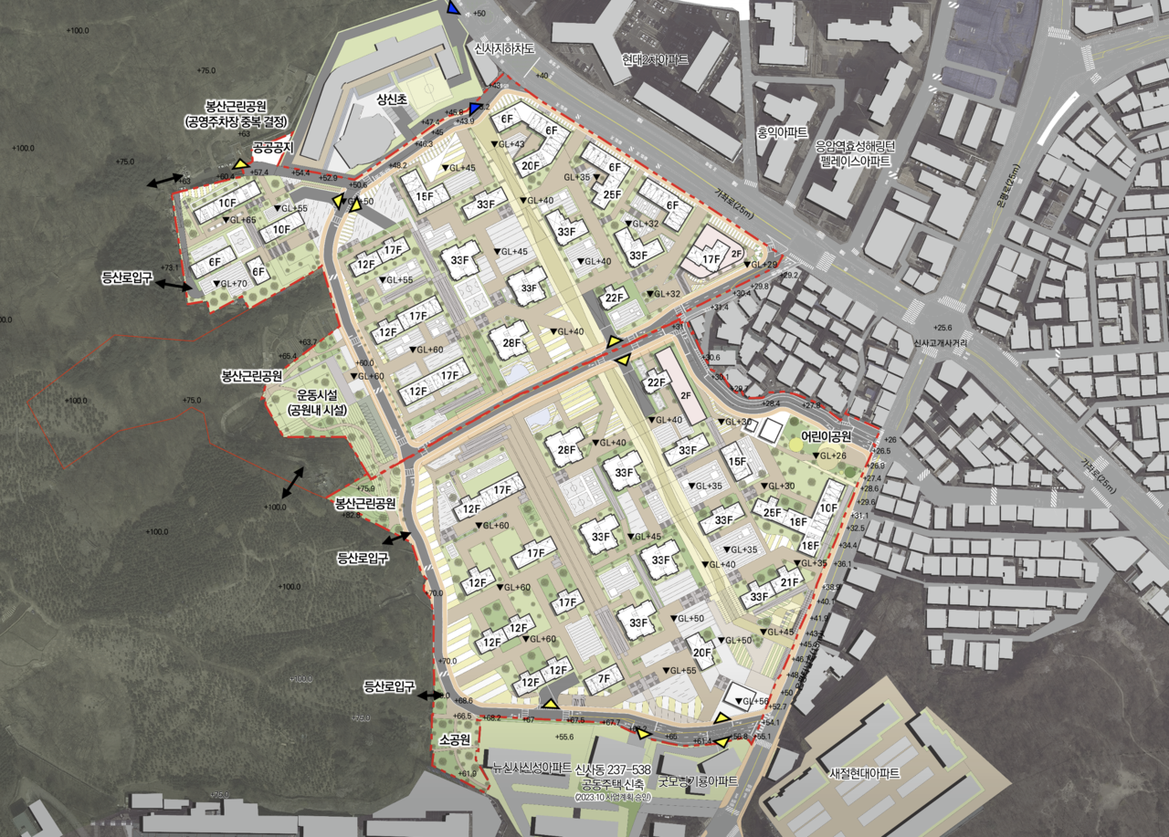 신사동 200·237번지 일대 신통기획 재개발 배치도 [자료=서울시]