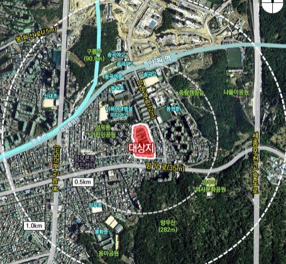 서울 중랑구 망우1구역 [위치도=중랑구 제공]