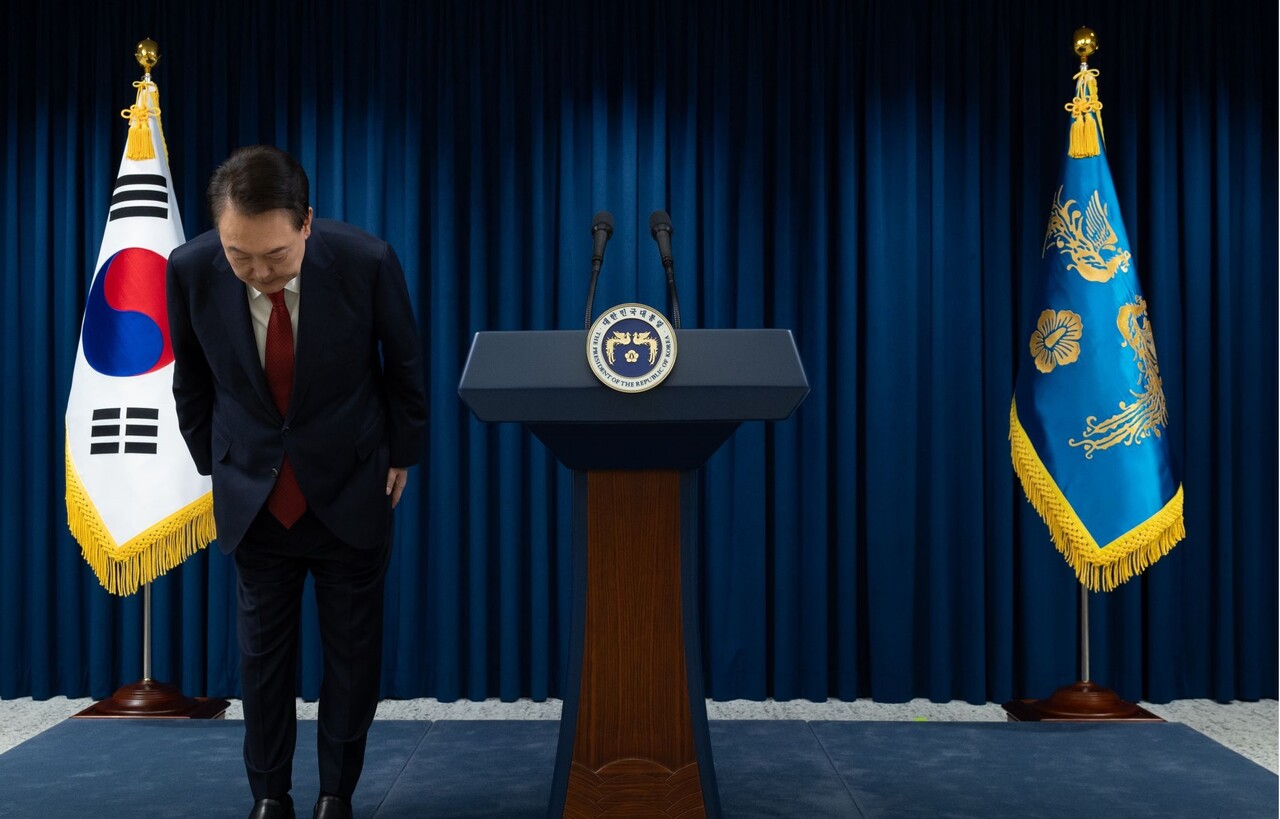 지난 7일 윤석열 대통령이 용산 대통령실에서 대국민 담화를 발표했다. [사진=대통령실]