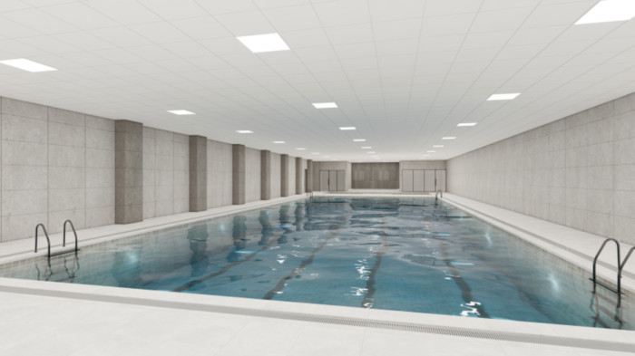 브레인시티 푸르지오의 수영장 CG [사진=대우건설 제공]