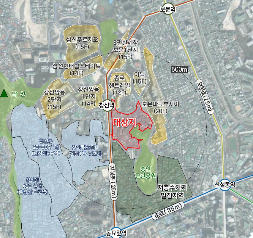 서울 종로구 숭인동 56-4번지 일대 [위치도=서울시 제공]