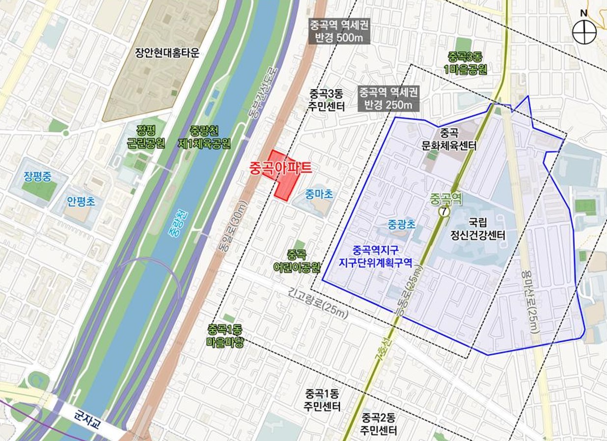 서울 광진구 중곡아파트 [위치도=서울시 제공]