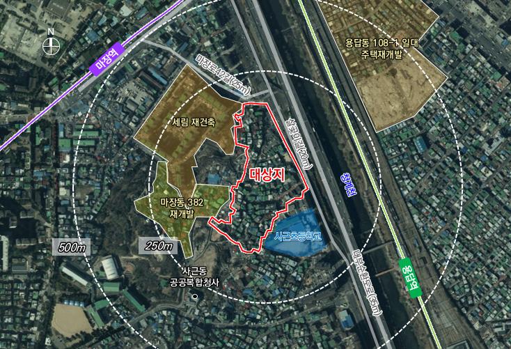 서울 성동구 사근동 293번지 일대 [위치도=서울시 제공]