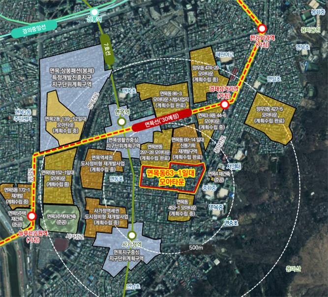 서울 중랑구 면목본동 63-1번지 일대 [위치도=서울시 제공]
