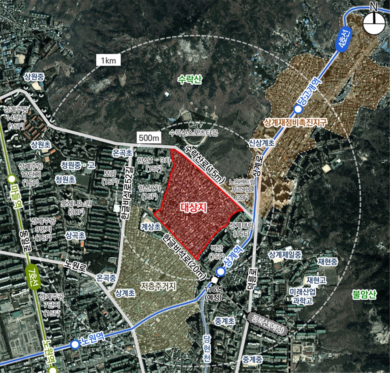 서울 노원구 상계동 154-3번지 일대 [위치도=서울시 제공]