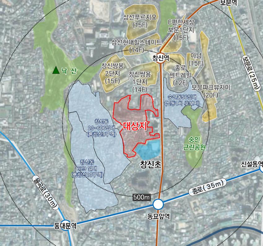 서울 종로구 창신동 23번지 일대 [위치도=서울시 제공]