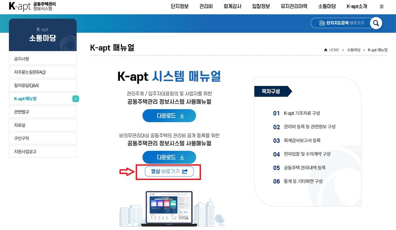 K-apt 매뉴얼 [자료=한국부동산원 제공]