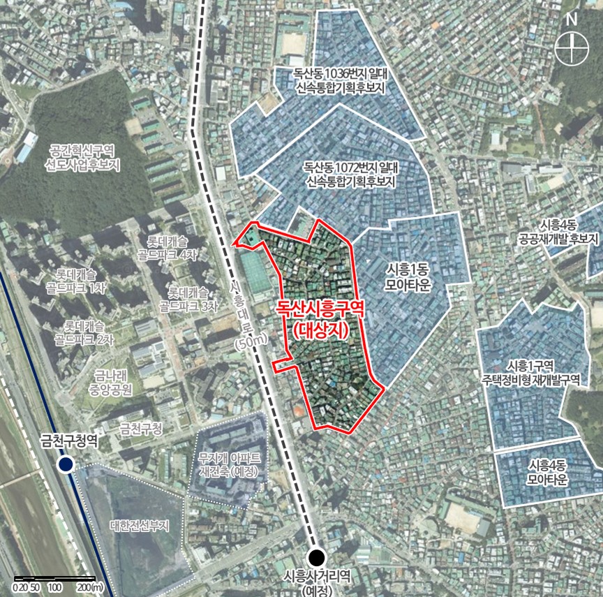 서울 금천구 독산시흥구역 일대 [위치도=서울시 제공]