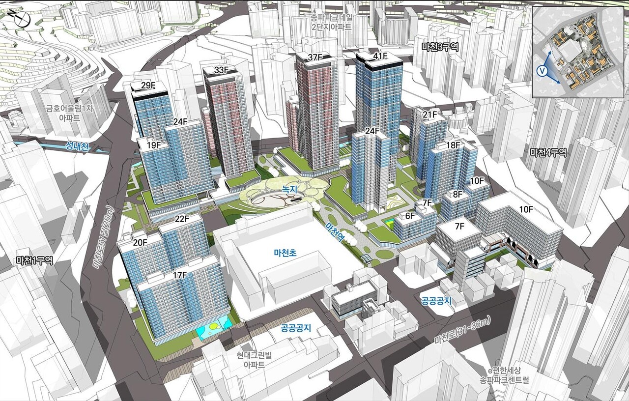 서울 송파구 마천2구역 재개발 [조감도=서울시 제공]