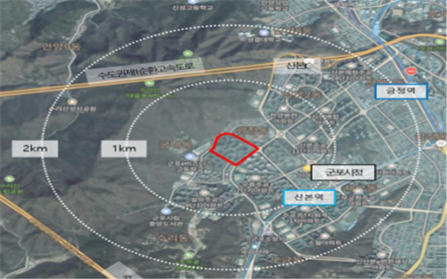 경기 군포시 산본9-2구역 재건축 위치도 [사진=LH 제공]