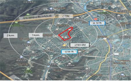 경기 군포시 산본11구역 재건축 위치도 [사진=LH 제공]