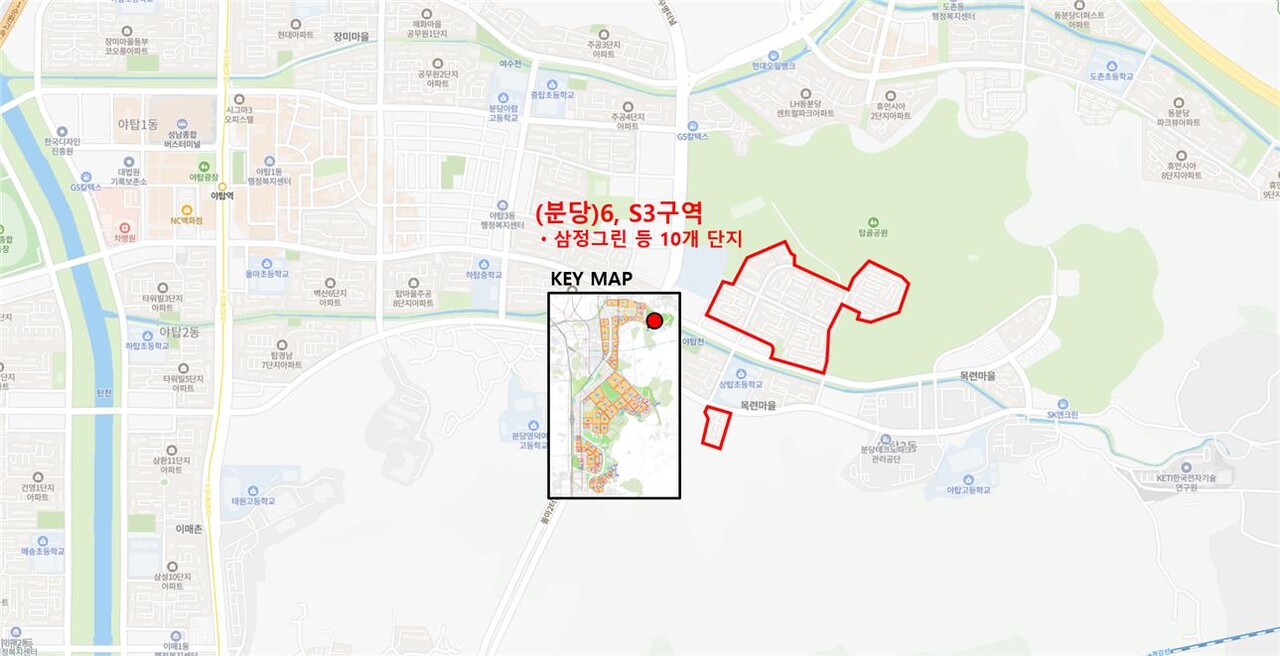 경기 성남시 분당신도시 목련마을 위치도 [사진=LH 제공]