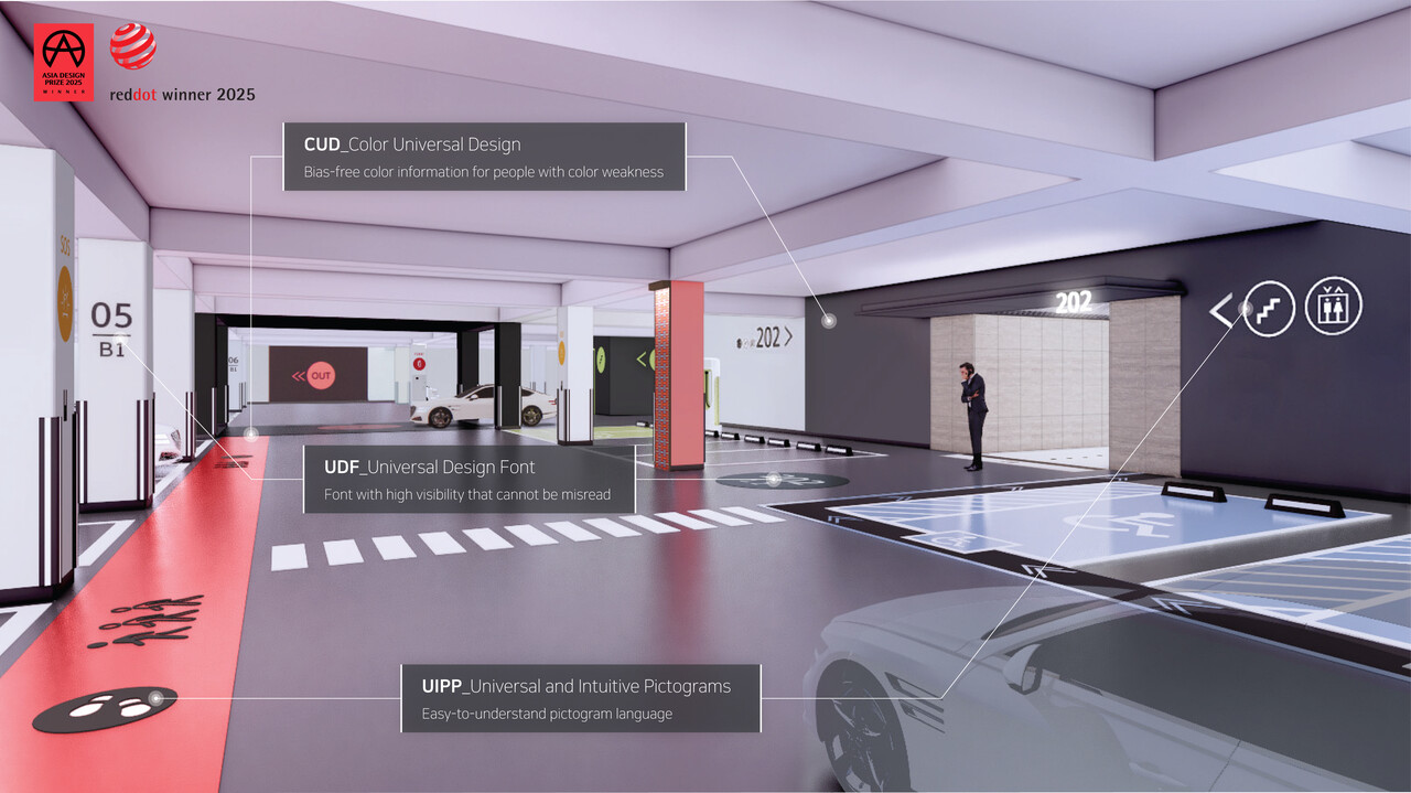 유니버설 디자인 웨이파인딩 시스템 적용 사진 [사진=현대건설]