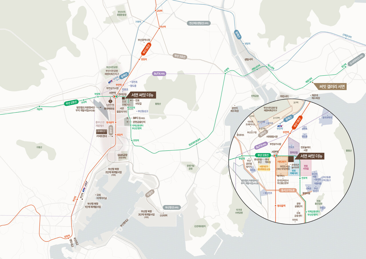 서면 써밋 더뉴 단지 배치도 및 입지 요약