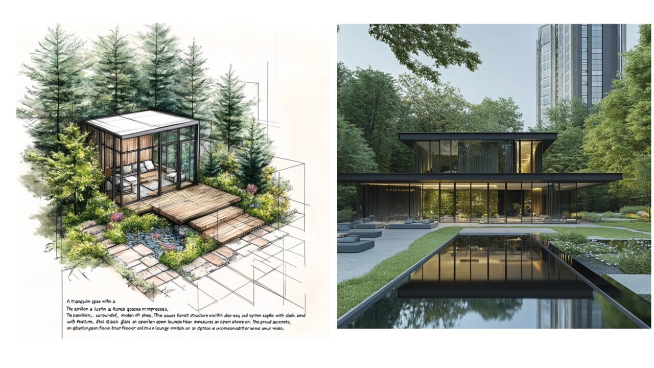 생성형 AI가 작업한 탑석 푸르지오 파크7의 힐링 라운지 [사진=대우건설 제공]