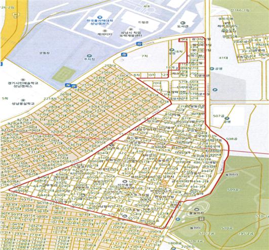 경기 성남시 산성구역 [위치도=성남시 제공]
