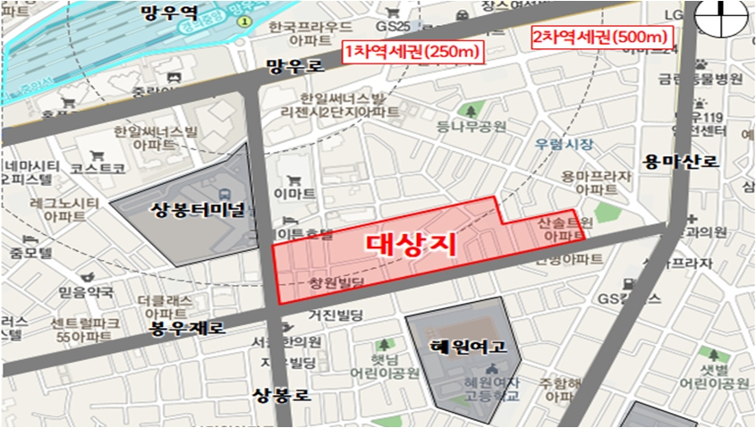 서울 중랑구 상봉13구역 재개발 [위치도=중랑구 제공]