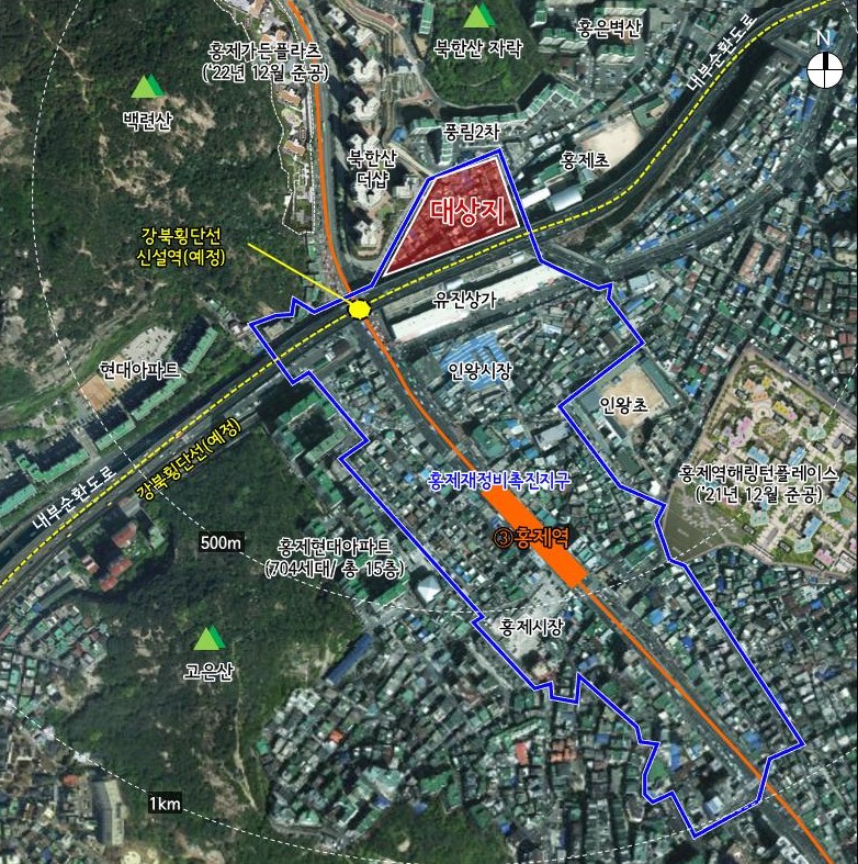 서울 서대문구 홍은1구역 공공재개발 [위치도=서울시 제공]