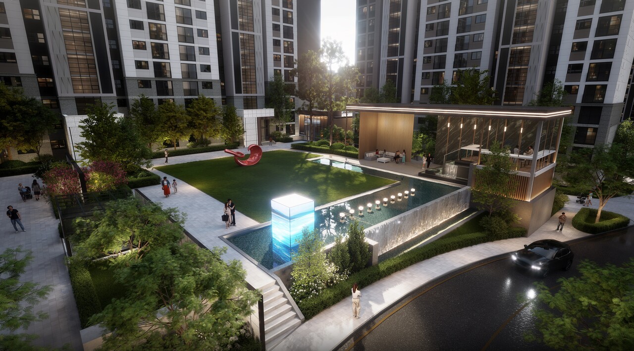 리뉴얼 신사업 '더 뉴 하우스'를 통해 바뀌게 될 삼성동 힐스테이트 2단지 조경 [사진=현대건설 제공]