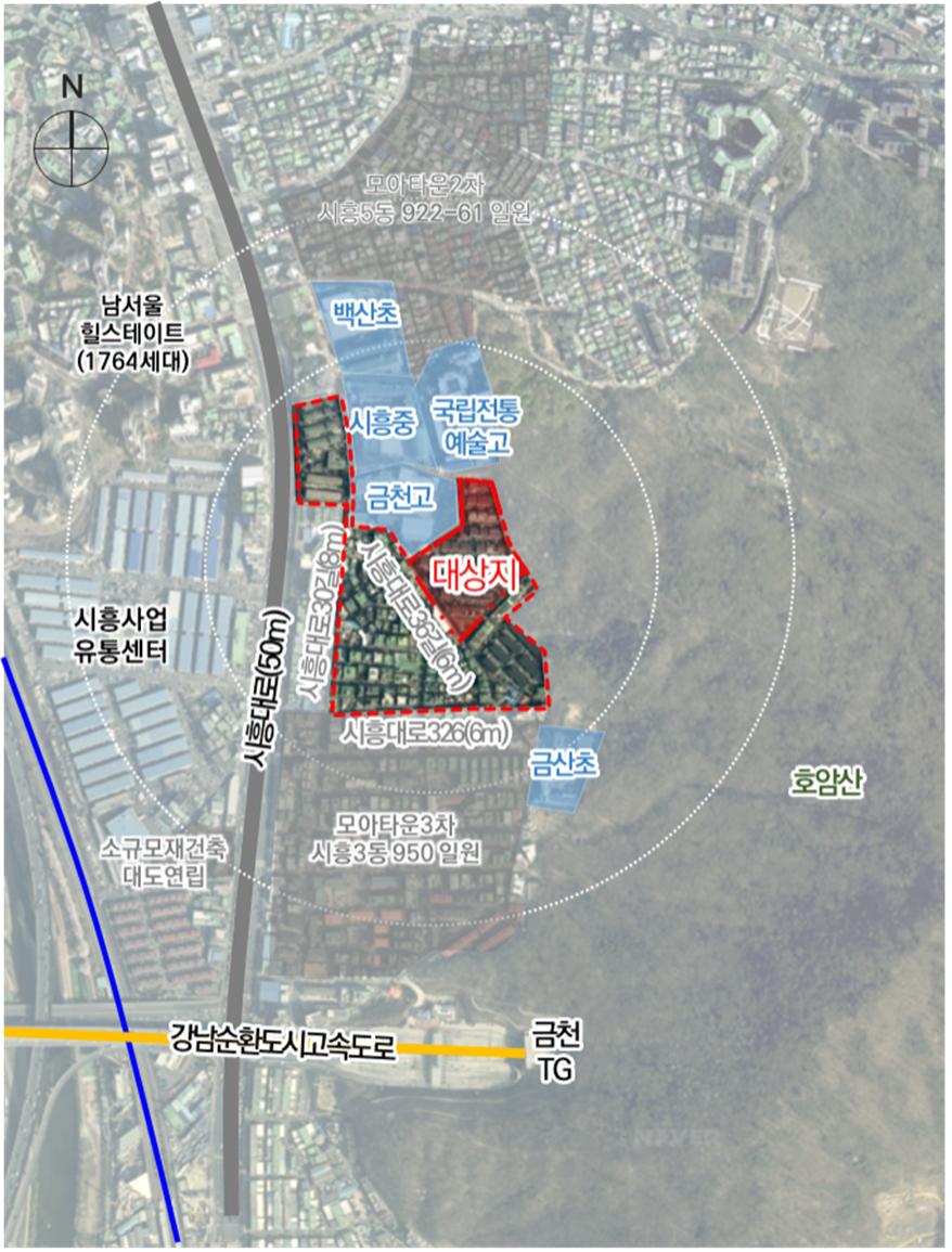 서울 금천구 시흥3동 1005번지 일대 [위치도=서울시 제공]