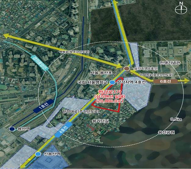 서울 용산구 삼각맨션 일대 재개발 [위치도=용산구 제공]